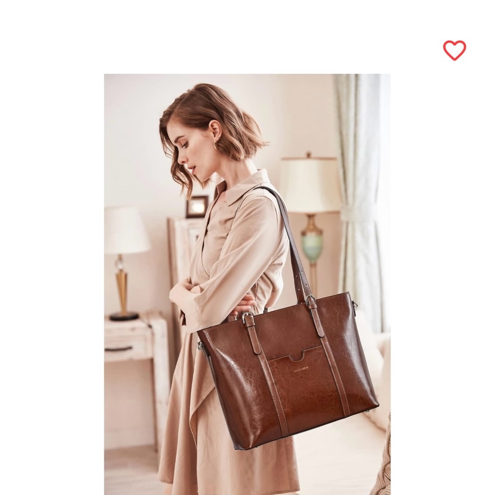 Kattee Caramel Brown Leather
Shoulder Handbag Purse Tote Bag